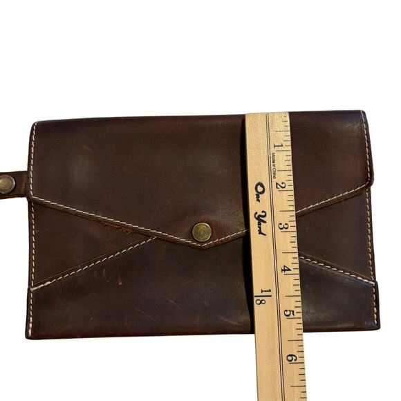 Portland Leather Goods Brown Leather Envelope Clutch Wristlet - Picture 15 of 15